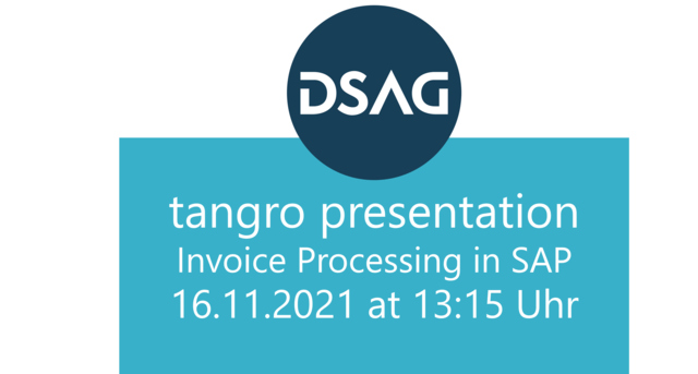 tangro presentation on invoice processing at DSAG Partner Day.